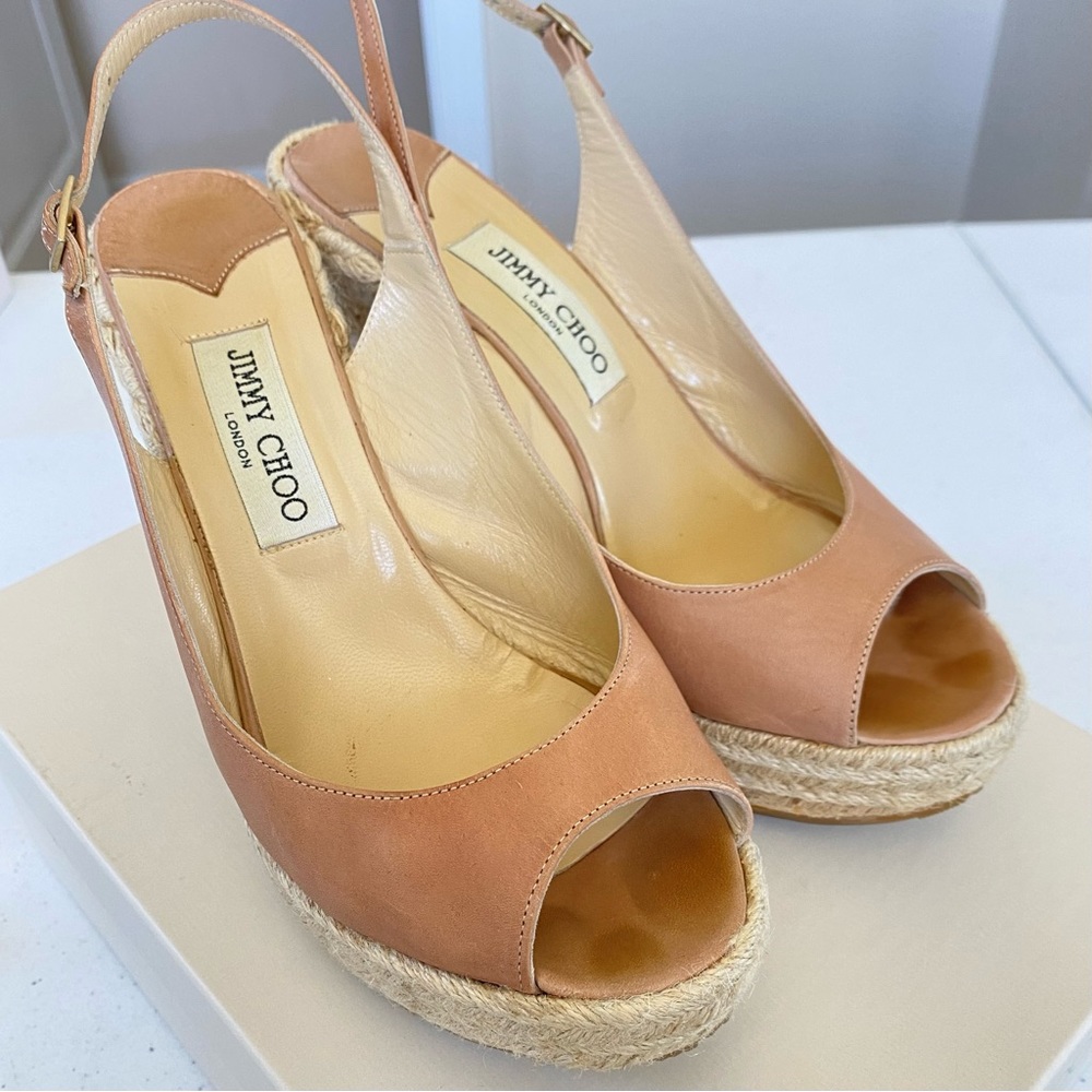 Jimmy Choo Platform Sandal in Nude, Women’s Size 40 | US 10